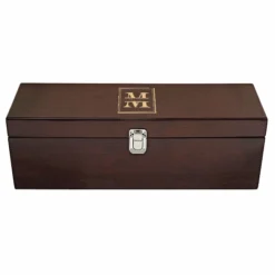 Split Monogram Single Bottle Wine Presentation Box With Tools