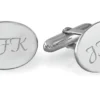 Sterling Silver Oval Engravable Cufflinks