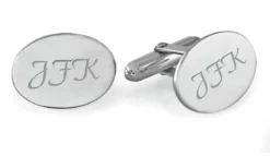 Sterling Silver Oval Engravable Cufflinks