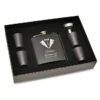 Tuxedo Theme Black Flask & Shot Cups Gift Set