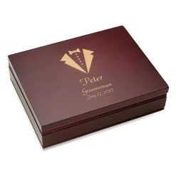 Tuxedo Theme Rosewood Finish Playing Card Box