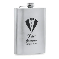 Tuxedo Theme Stainless Steel Flask
