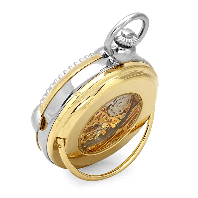 Two Tone Mechanical Charles Hubert Pocket Watch & Chain #3846 3 Two Tone Mechanical Charles Hubert Pocket Watch & Chain #3846 - Image 3
