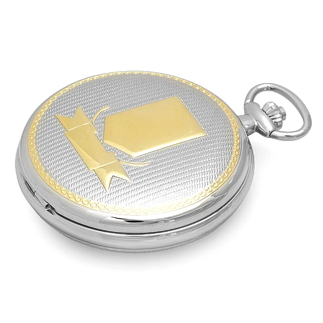 Engraved Quartz Charles Hubert Pocket Watch & Chain #3554 2 Engraved Quartz Charles Hubert Pocket Watch & Chain #3554 - Image 2