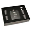 World S Best Boss Black Flask & Shot Cups Gift Set