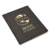 World S Best Boss Black Leatherette Mini Portfolio