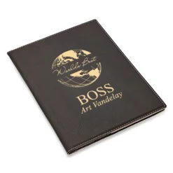 World S Best Boss Black Leatherette Mini Portfolio