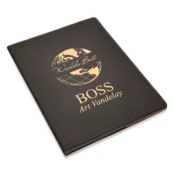 World S Best Boss Black Leatherette Portfolio & Pad Hold`