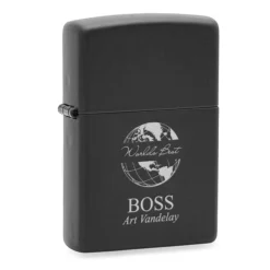 World S Best Boss Black Matte Engravable Zippo Lighter