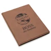 World S Best Boss Brown Leatherette Mini Portfolio