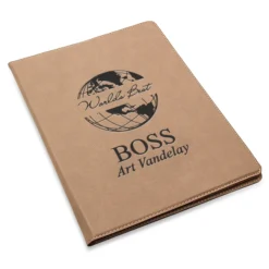 World S Best Boss Brown Leatherette Portfolio & Pad Holder