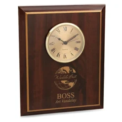 World S Best Boss Cherry Finish Recognition Wall Clock