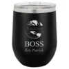 World S Best Boss Personalized 12 Ounce Black Insulated Stemless Wine Glass