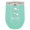 World S Best Boss Personalized 12 Ounce Teal Insulated Stemless Wine Glass