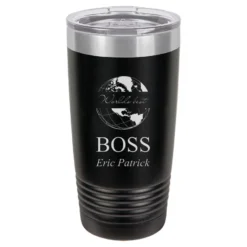 World S Best Boss Personalized 20 Ounce Black Polar Camel Travel Mug