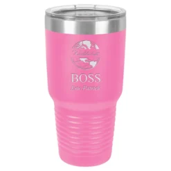World S Best Boss Personalized 30 Ounce Pink Polar Camel Ringneck Tumbler