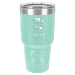 World S Best Boss Personalized 30 Ounce Teal Polar Camel Ringneck Tumbler