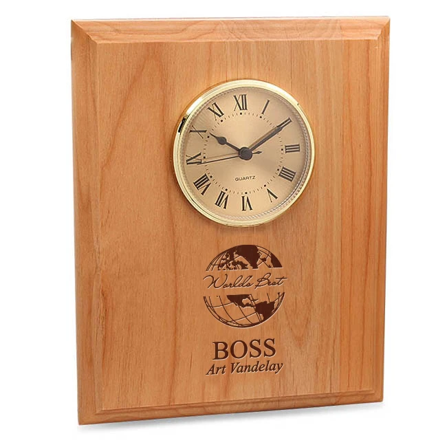 World S Best Boss Red Alder Recognition Wall Clock 1 World S Best Boss Red Alder Recognition Wall Clock