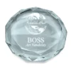 World S Best Boss Round Glass Paperweight