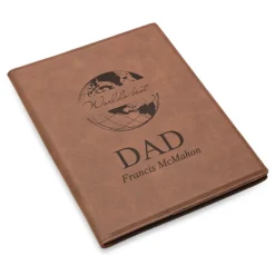 World S Best Dad Brown Leatherette Mini Portfolio