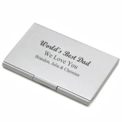 World S Best Dad Engraved Business Card Case