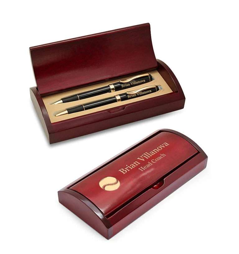 Deals Zippo Gifts Store -Deals Zippo Gifts Store baseball themed laser engraed pen pencil set with wood box 49 768x817 1